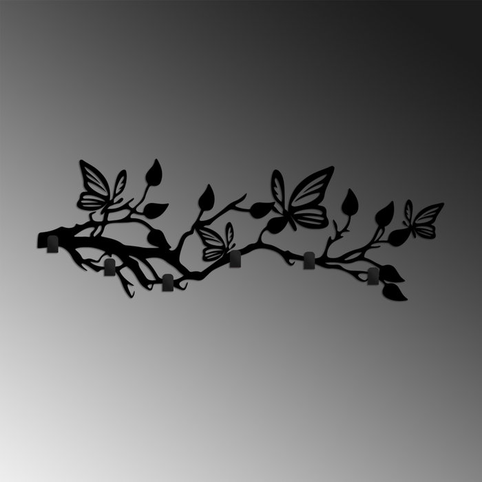 Wallity Butterfly World Gancho de Pared Metálico Negro
